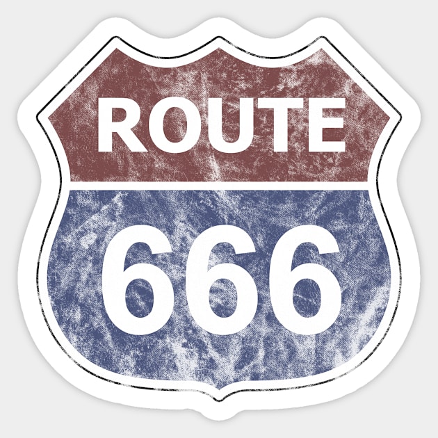 Get Your Kicks On Route 666 Sticker by Doc Multiverse Designs